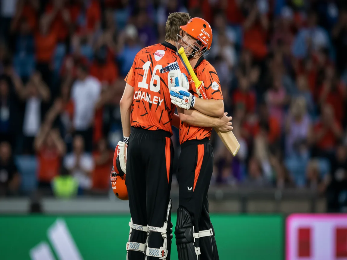 Crawley and Brook Power Sunrisers to Eight-Wicket Blowout